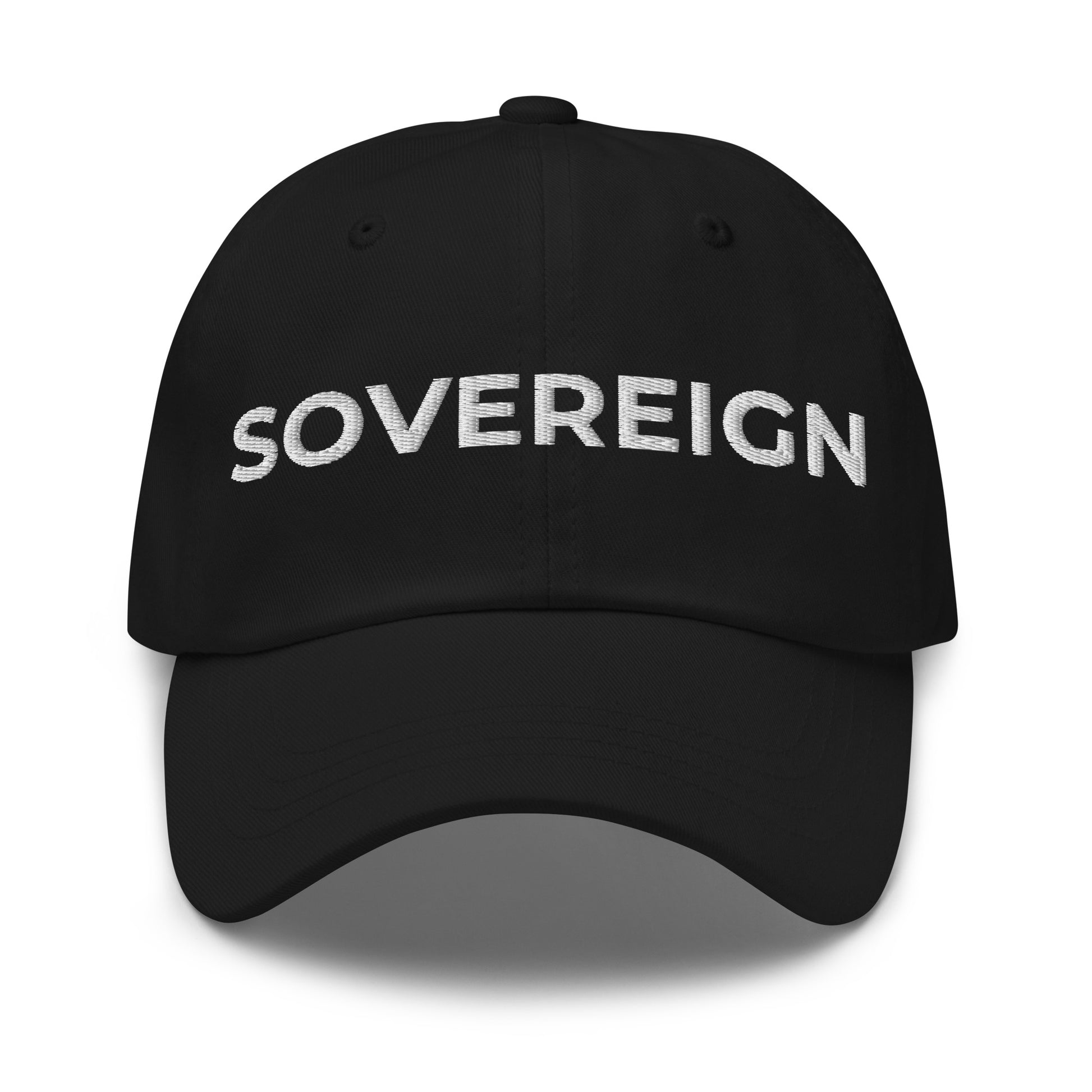 bitcoin hat - sovereign - front view - black