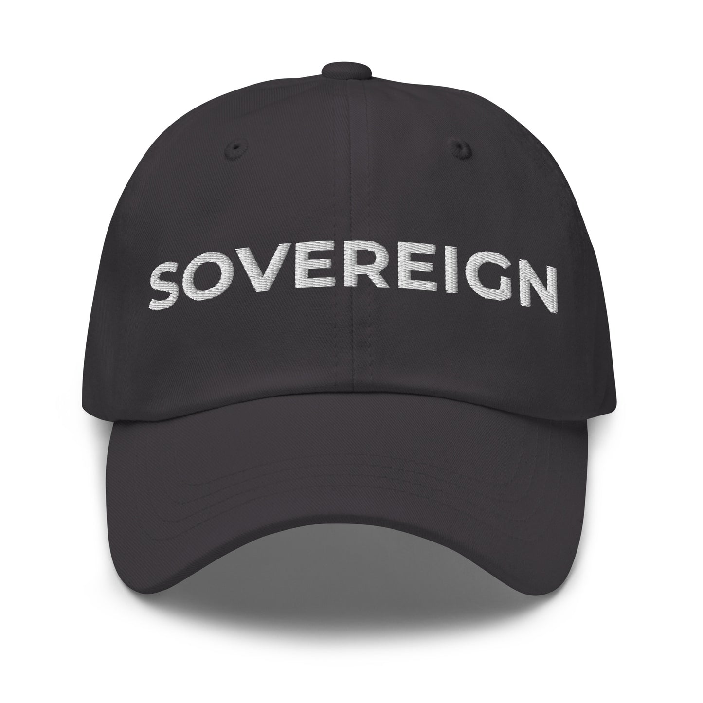 bitcoin hat - sovereign - front view - grey