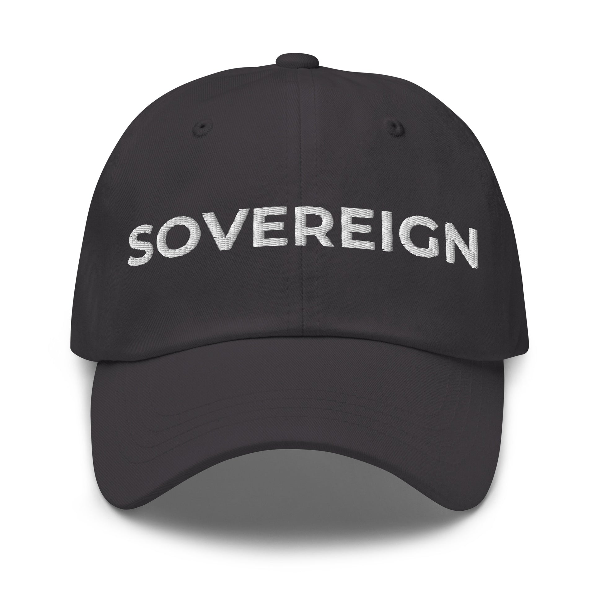 bitcoin hat - sovereign - front view - grey