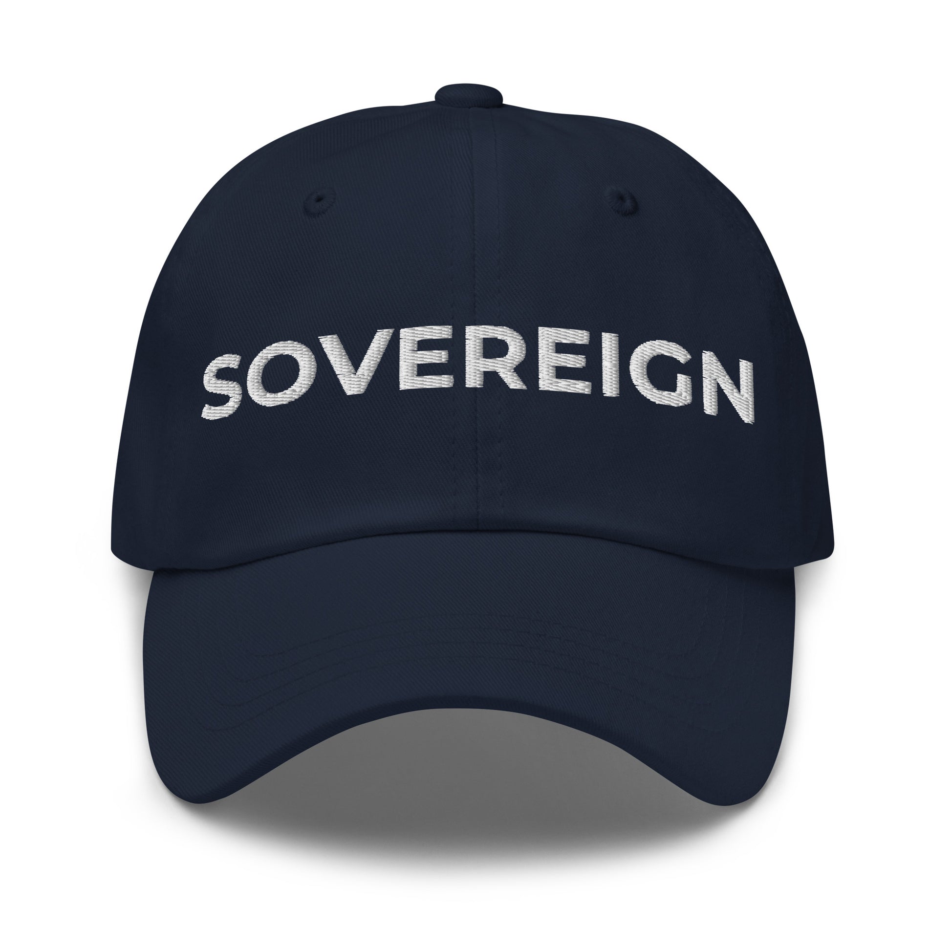 bitcoin hat - sovereign - front view - navy blue
