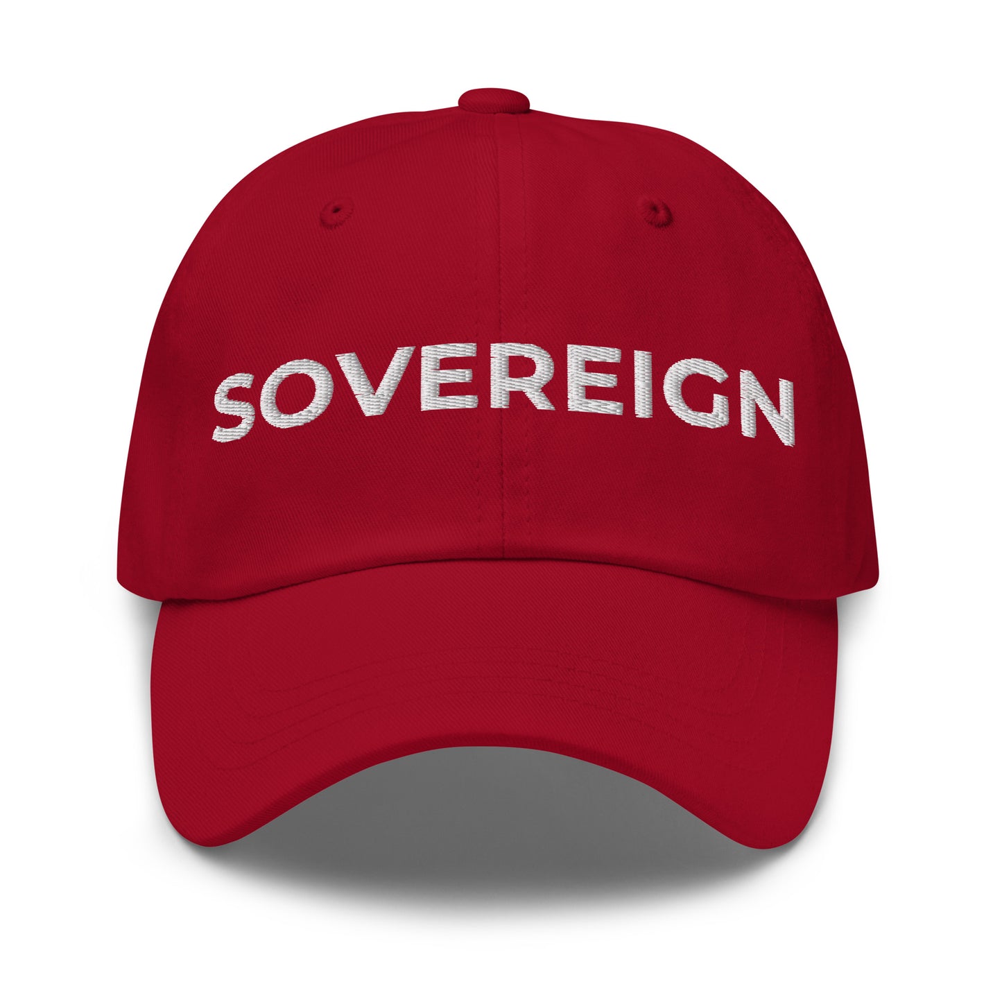 bitcoin hat - sovereign - front view - red