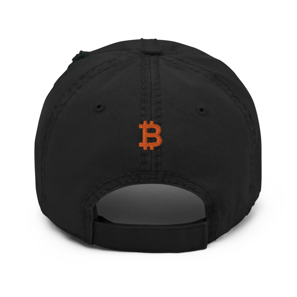 bitcoin hat - subtle bitcoin symbol back embroidery - black