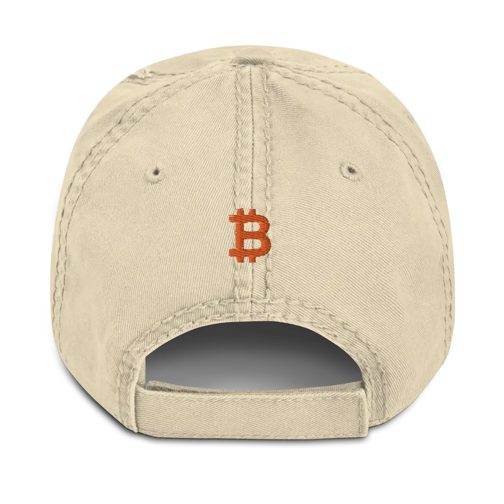 bitcoin hat - subtle bitcoin symbol back embroidery - khaki