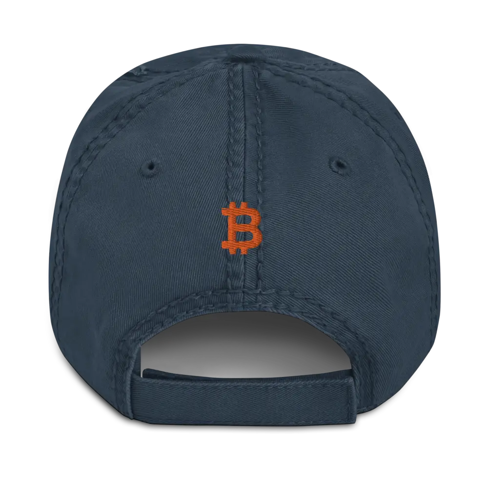 bitcoin hat - subtle bitcoin symbol back embroidery - Navy
