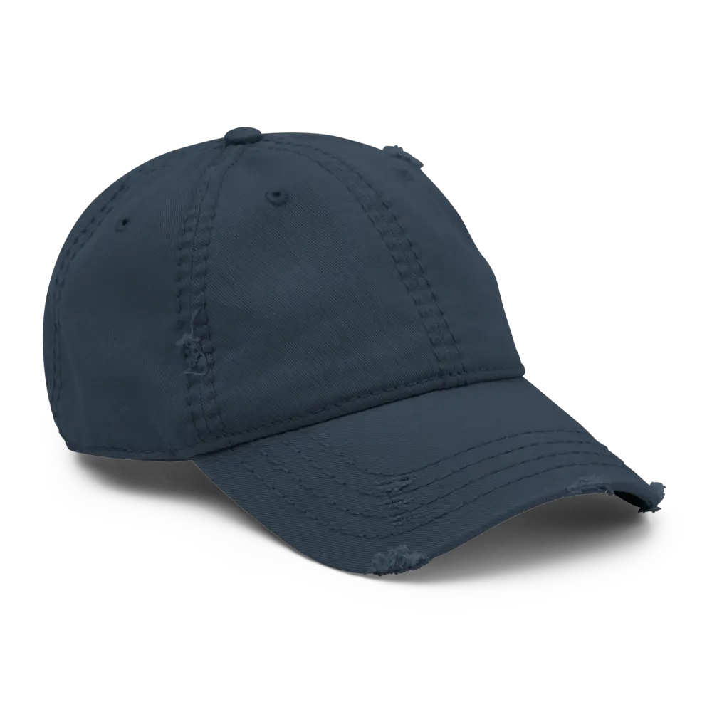 bitcoin hat - subtle bitcoin symbol - front side view - navy