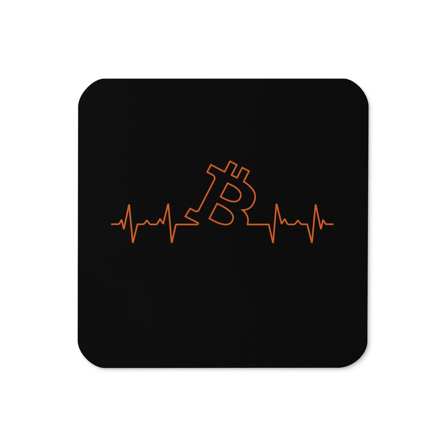 Bitcoin Heartbeat coaster by BitPopArt front view