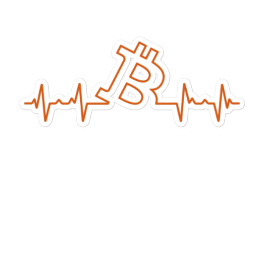 bitcoin sticker - bitcoin heartbeat - front view