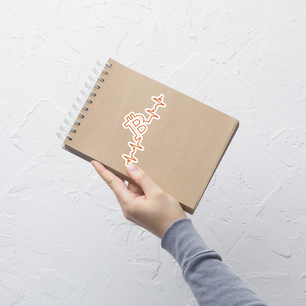 bitcoin sticker - bitcoin heartbeat - notebook view