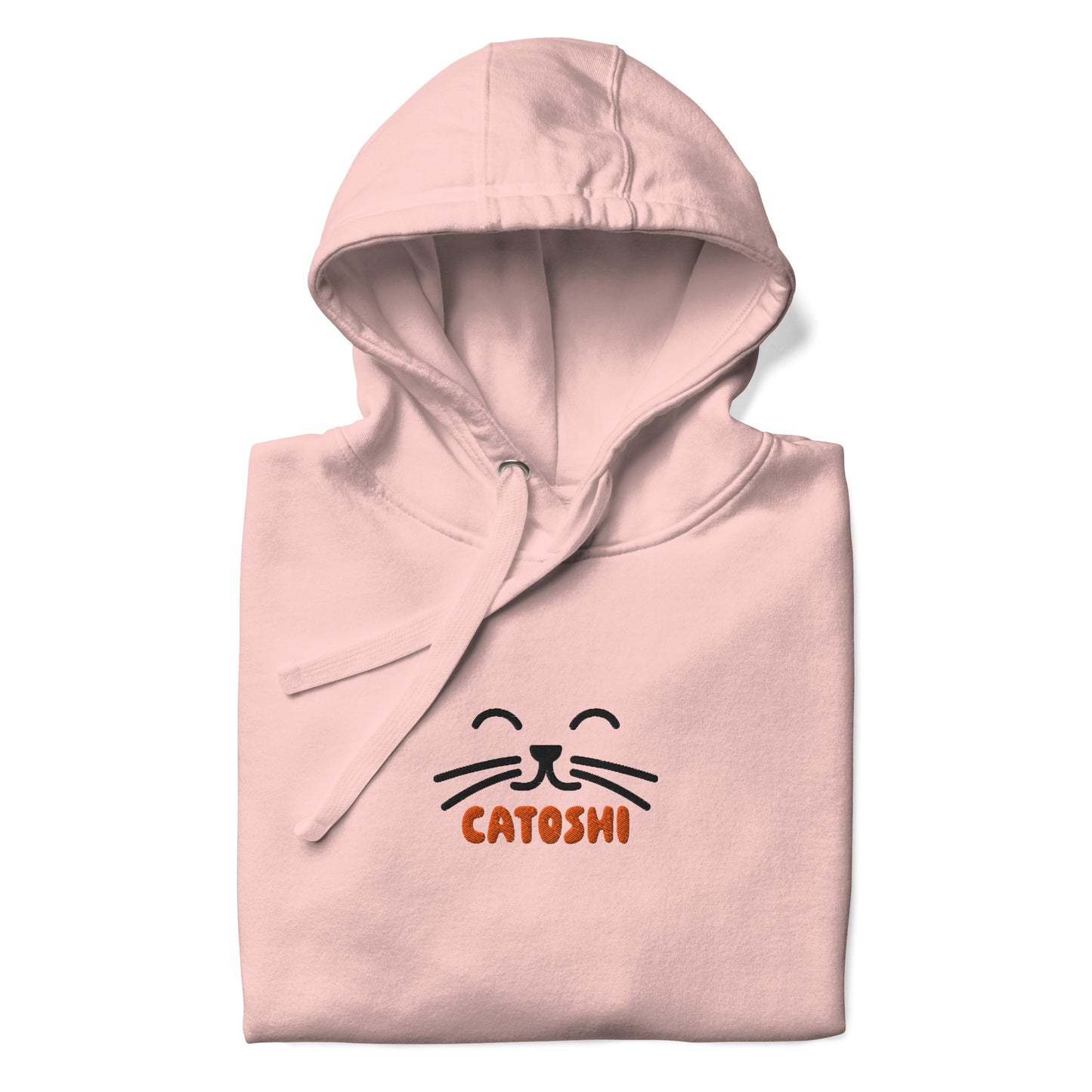 bitcoin hoodie - catoshi - front view - light pink