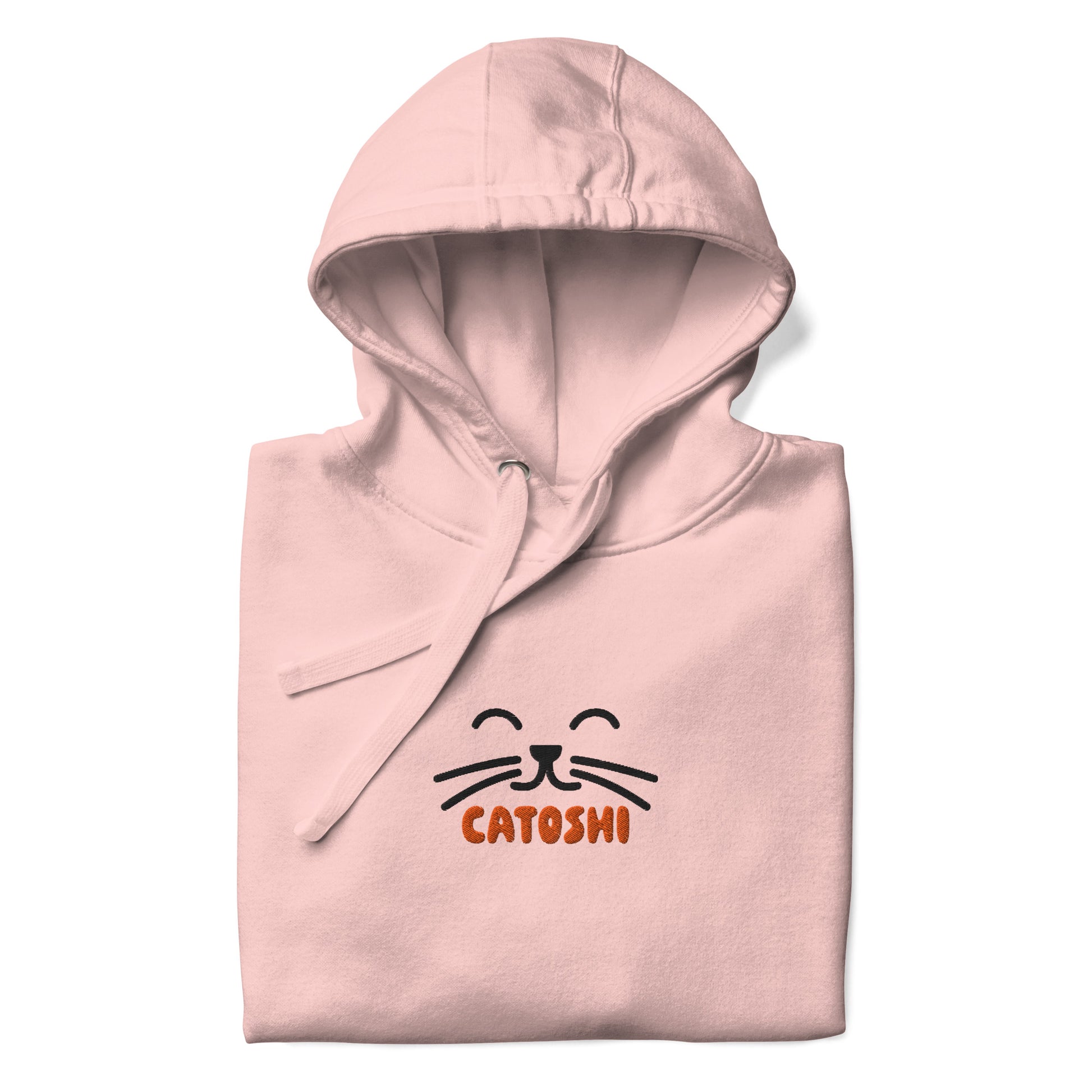 bitcoin hoodie - catoshi - front view - light pink