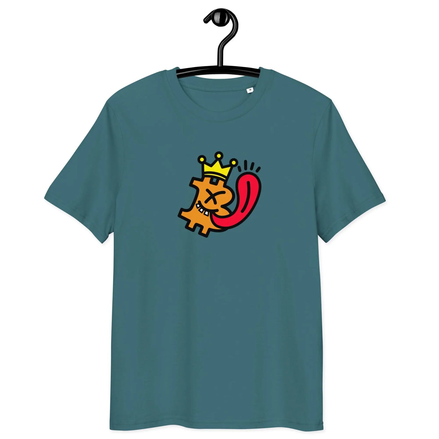 Bitcoin T-Shirt – Bitcoin Is King - on hanger - blue 
