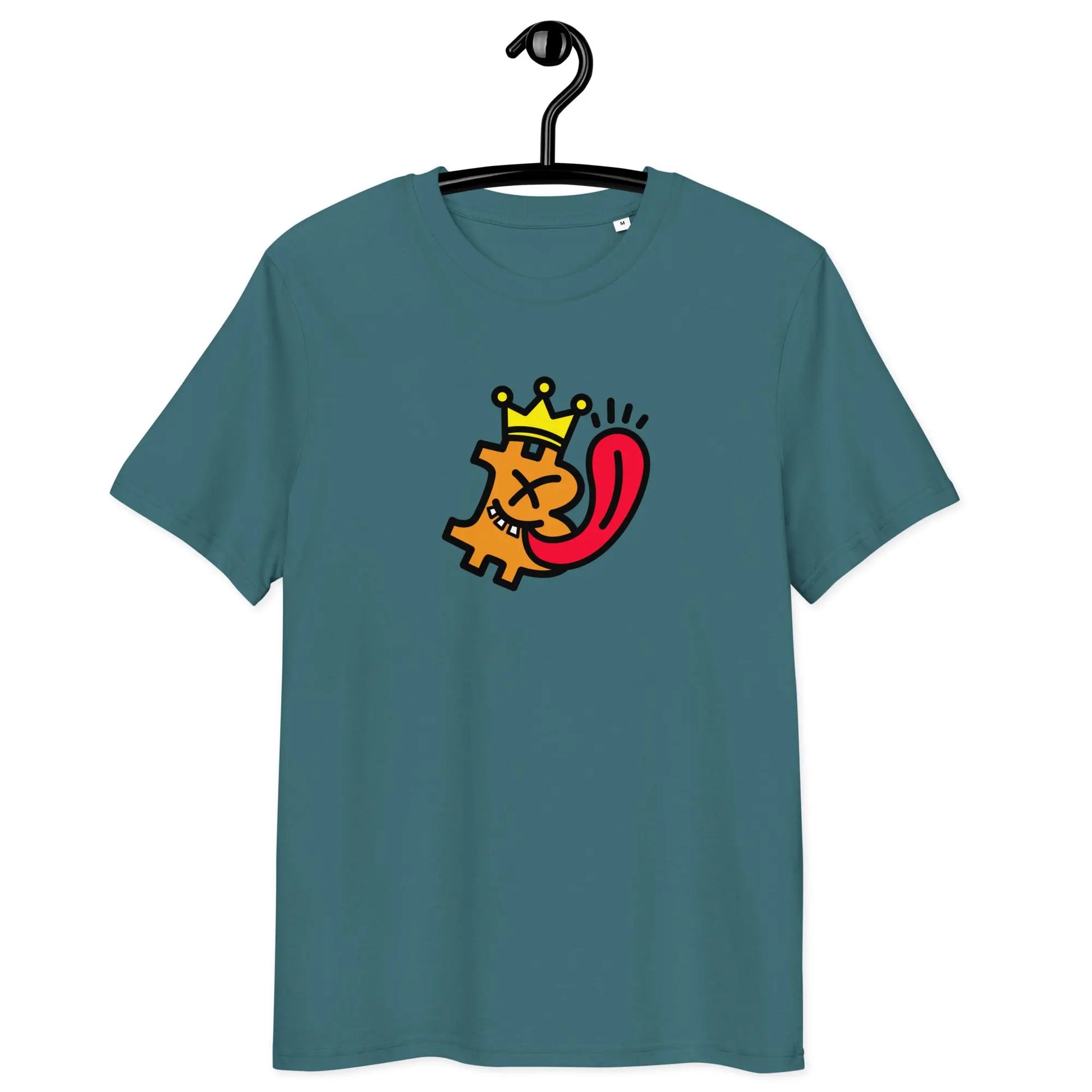 Bitcoin T-Shirt – Bitcoin Is King - on hanger - blue 