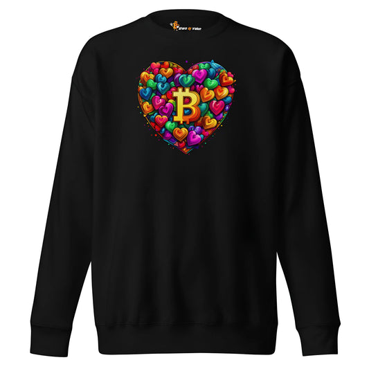 bitcoin sweatshirt - bitcoin is love - front view - black