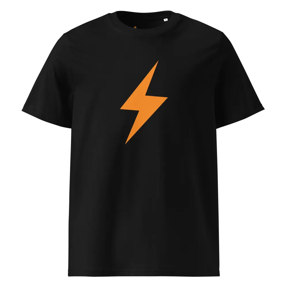 Bitcoin T-Shirt – Bitcoin Lightning Symbol - front view - black 