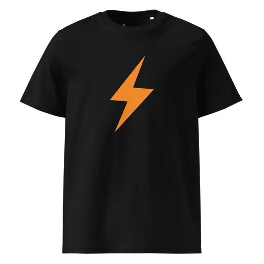 Bitcoin T-Shirt – Bitcoin Lightning Symbol - front view - black 