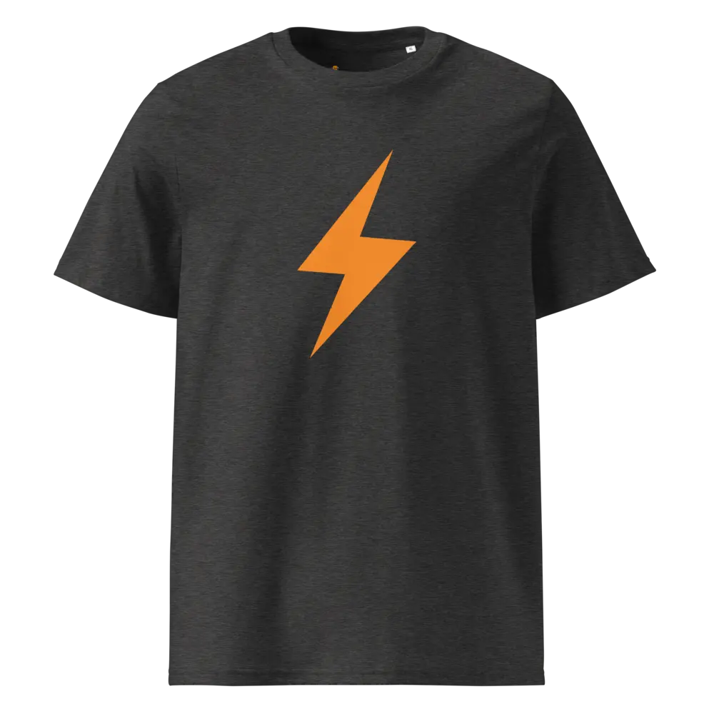 Bitcoin T-Shirt – Bitcoin Lightning Symbol - front view - grey