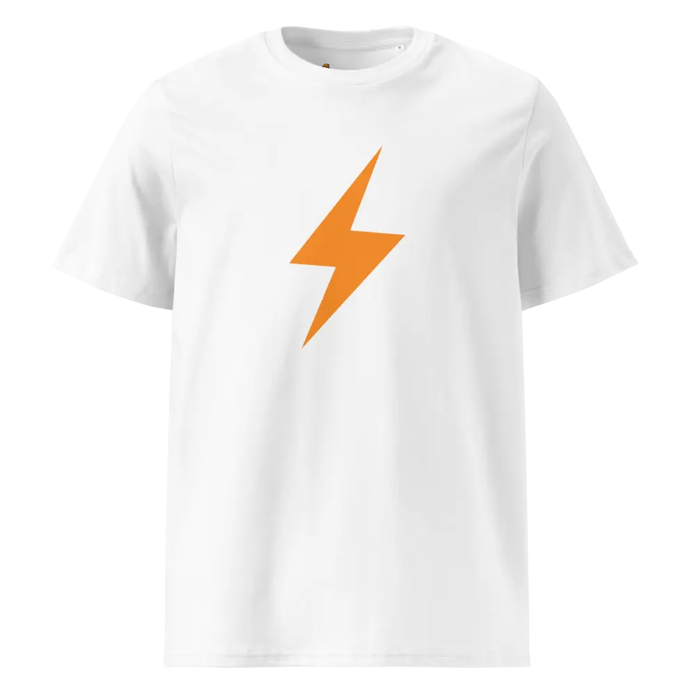 Bitcoin T-Shirt – Bitcoin Lightning Symbol - front view — white