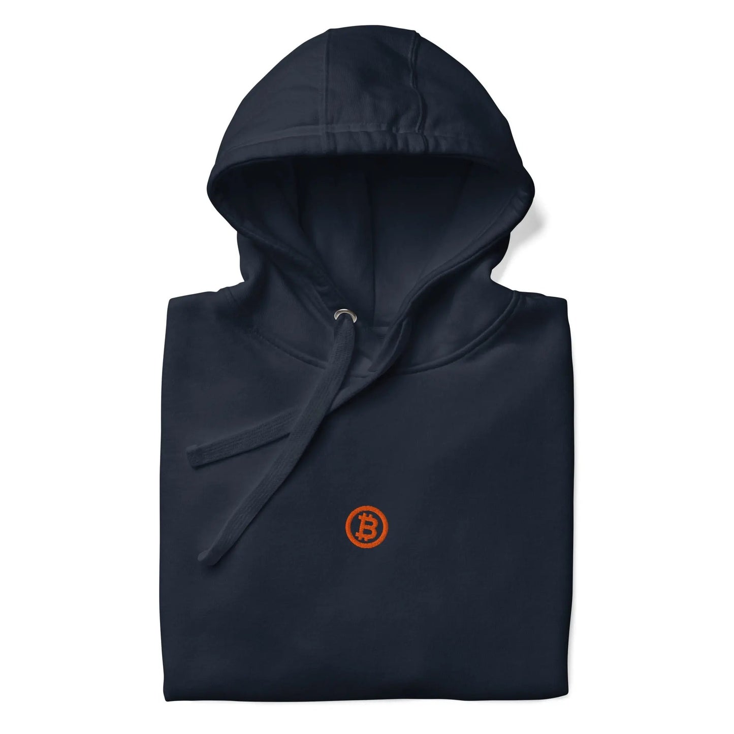 bitcoin hoodie - bitcoin logo - folded - blue