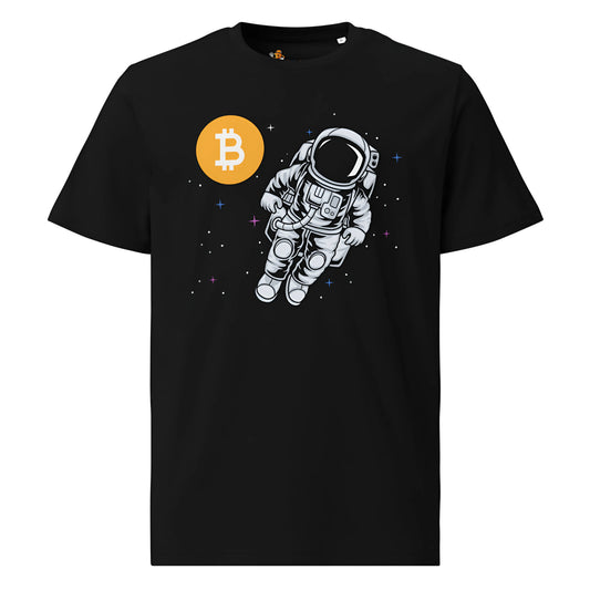 bitcoin t-shirt - bitcoin moonwalker - front view - black