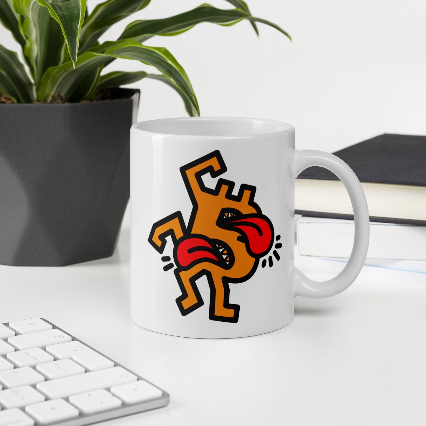 bitcoin mug - b crazy design - in office - white