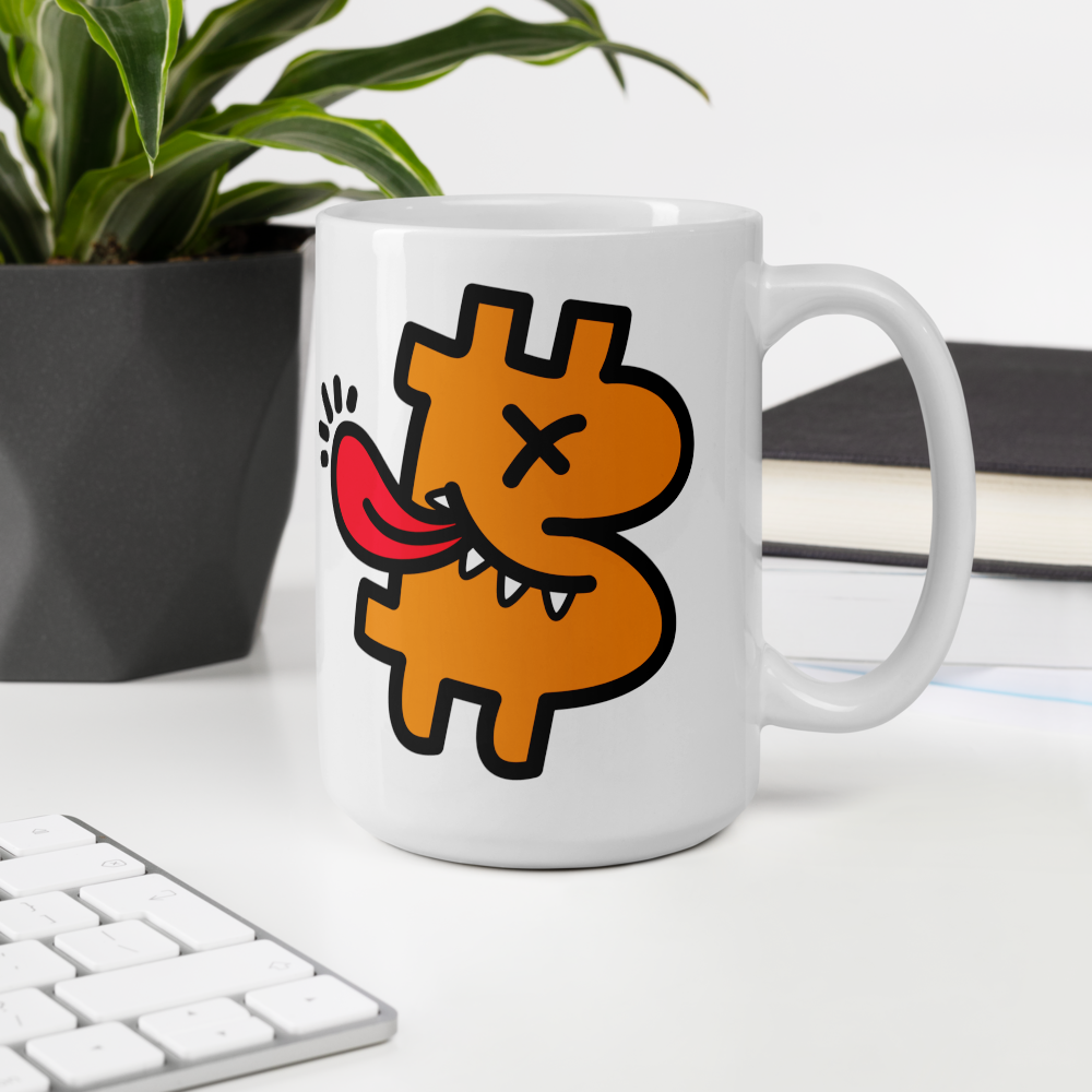 bitcoin mug - b-funny - in office