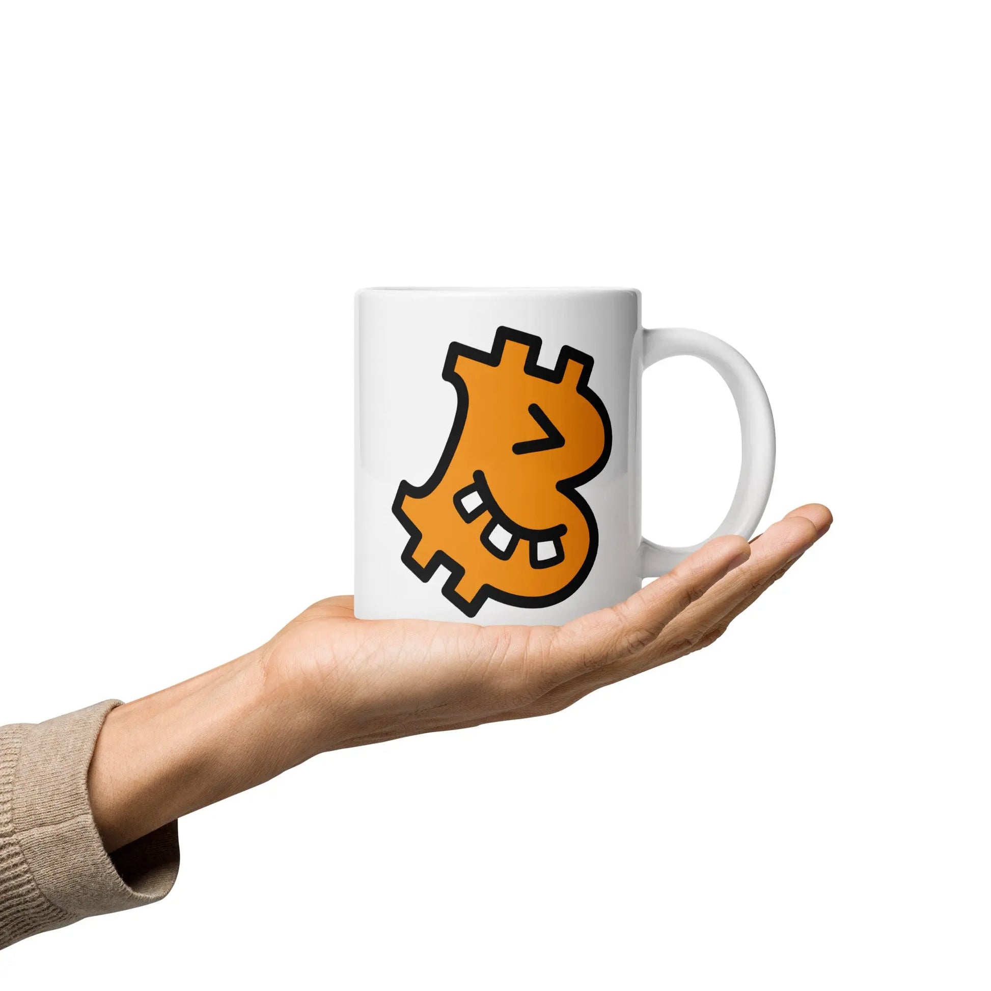 bitcoin mug - be geeky design - hold on hand - 591ml
