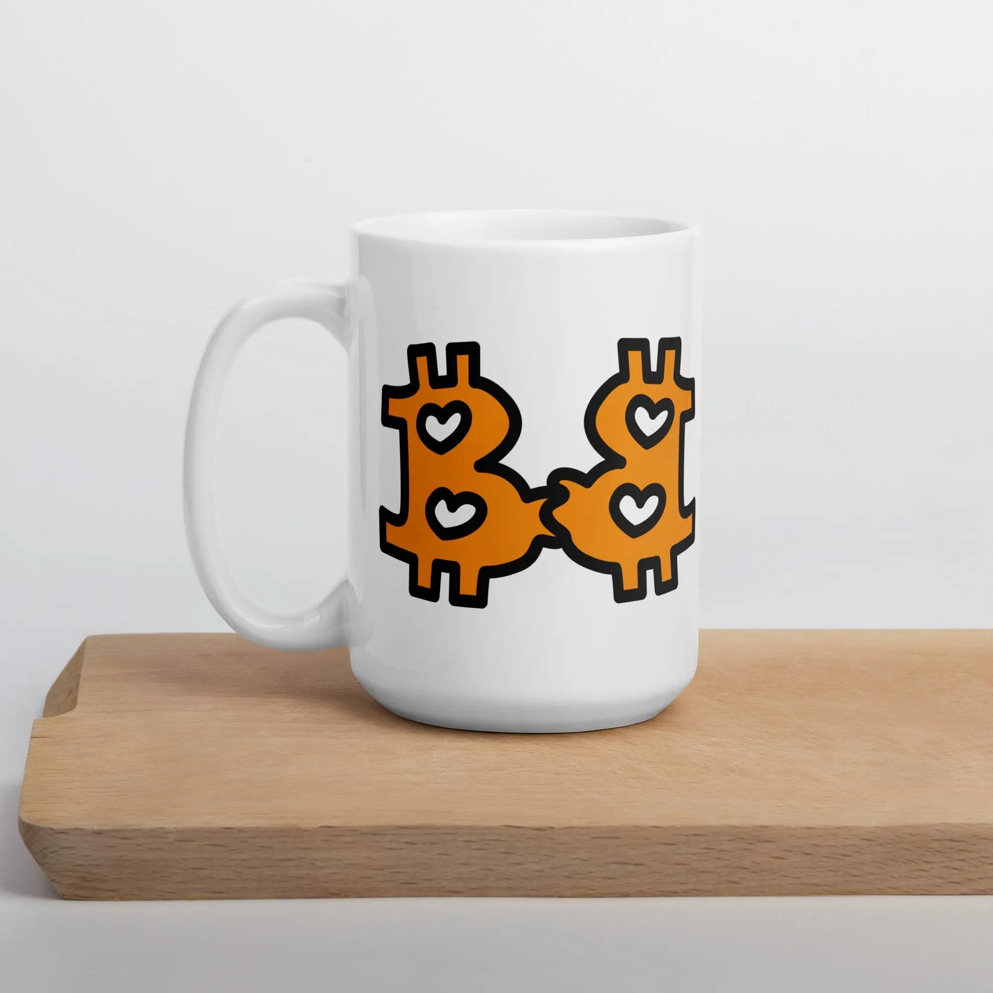 bitcoin mug - be in love design - lifestyle - desk setup - 443ml