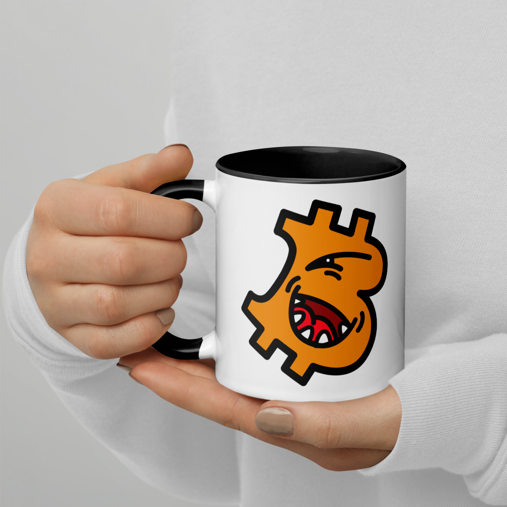 bitcoin mug - be cheeky design - hold on hand