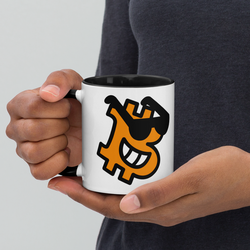 bitcoin mug - be cool design - hold on hand