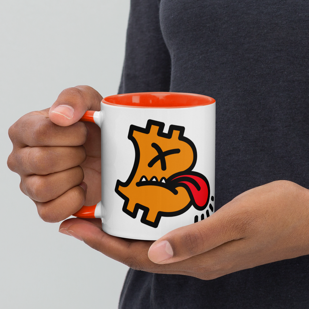 bitcoin mug - be cranky design - hold on hand