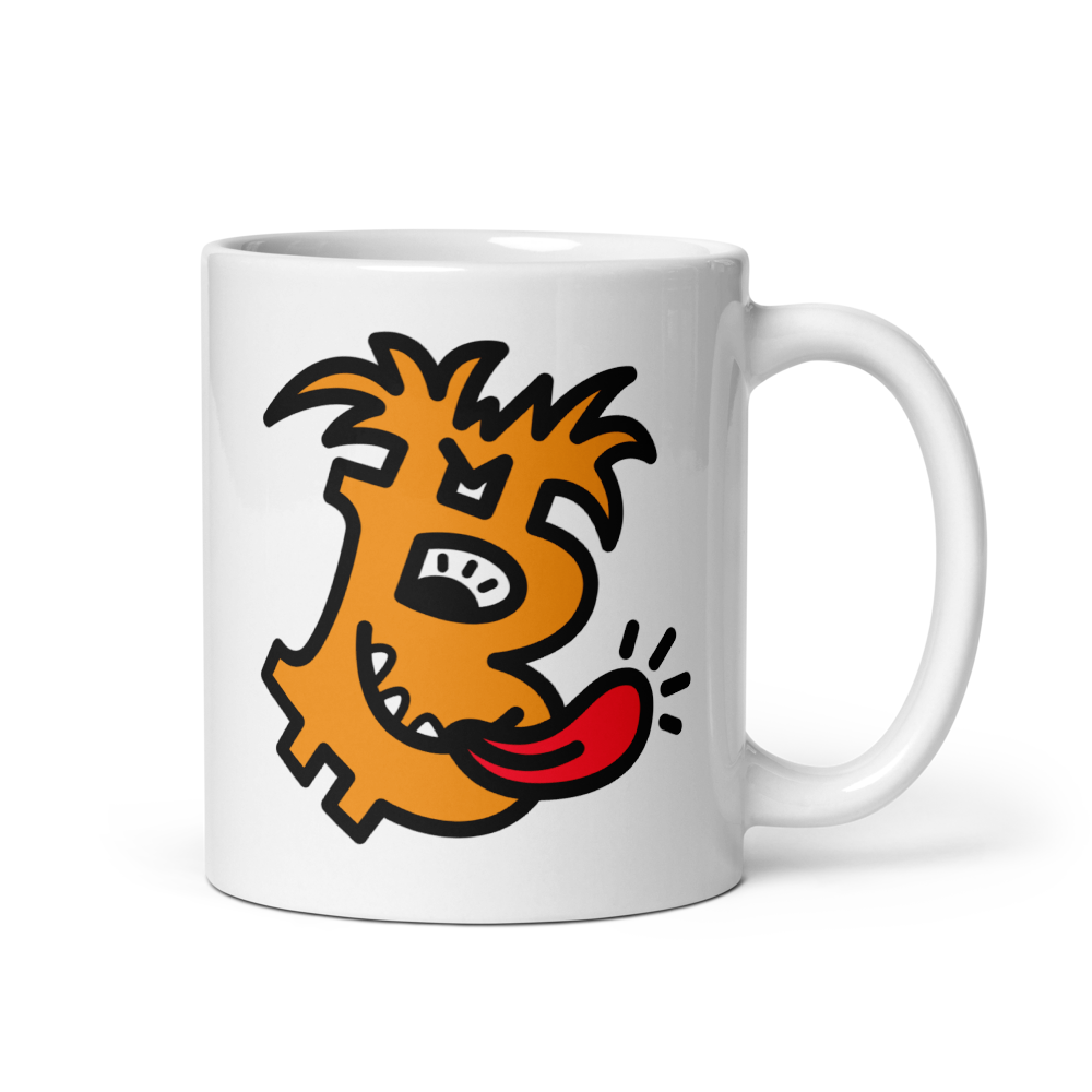 bitcoin mug - be funky design - front view
