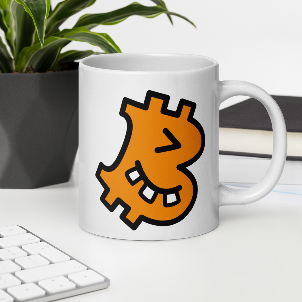 bitcoin mug - be geeky design - in office
