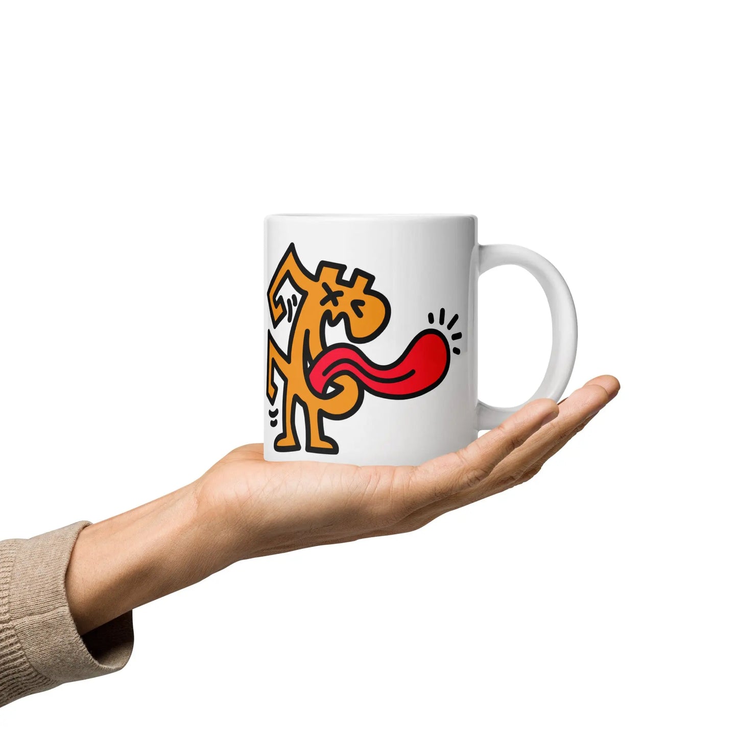 bitcoin mug - be laughable design - hold on hand - 591ml