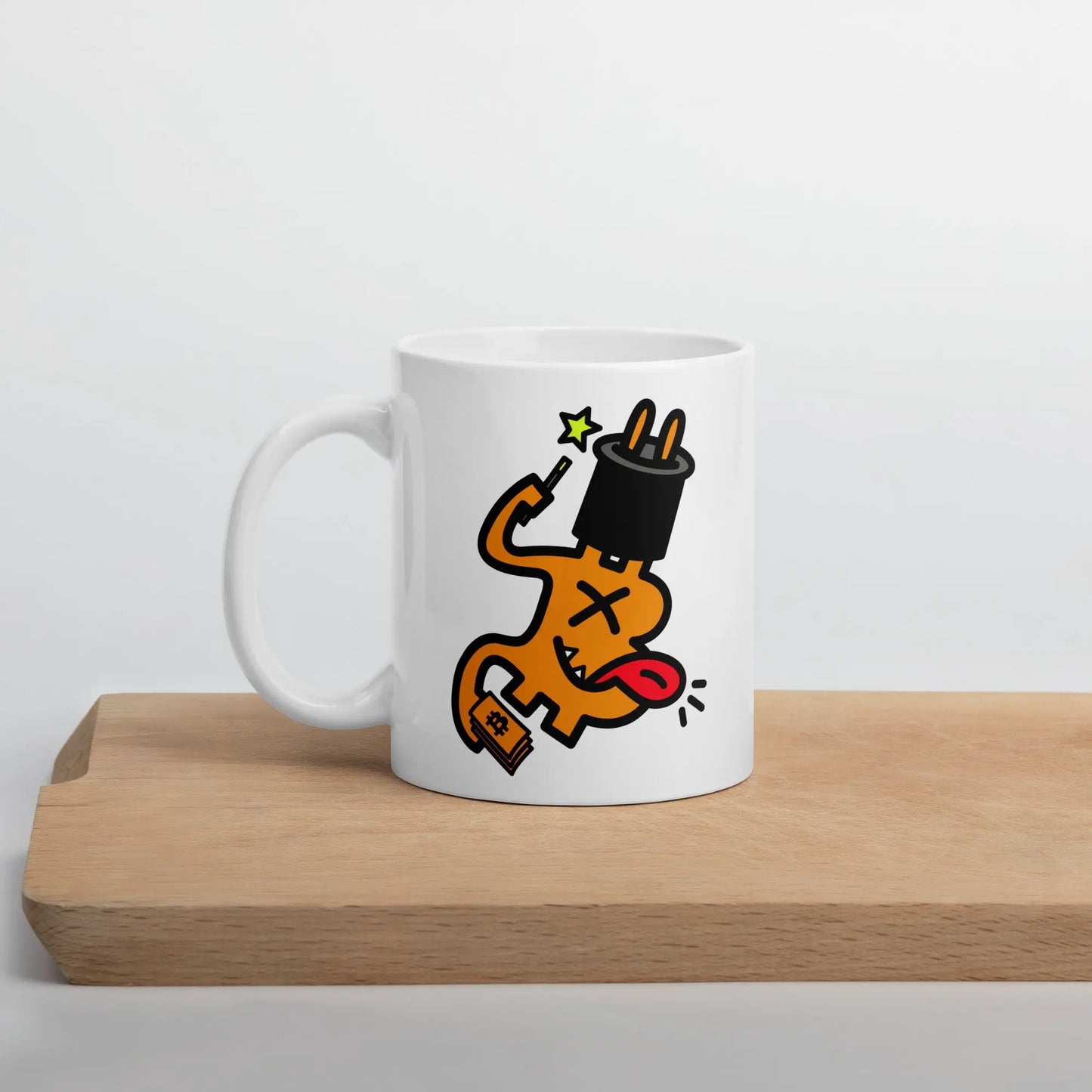 bitcoin mug - be magic design - lifestyle - desk setup - 325ml