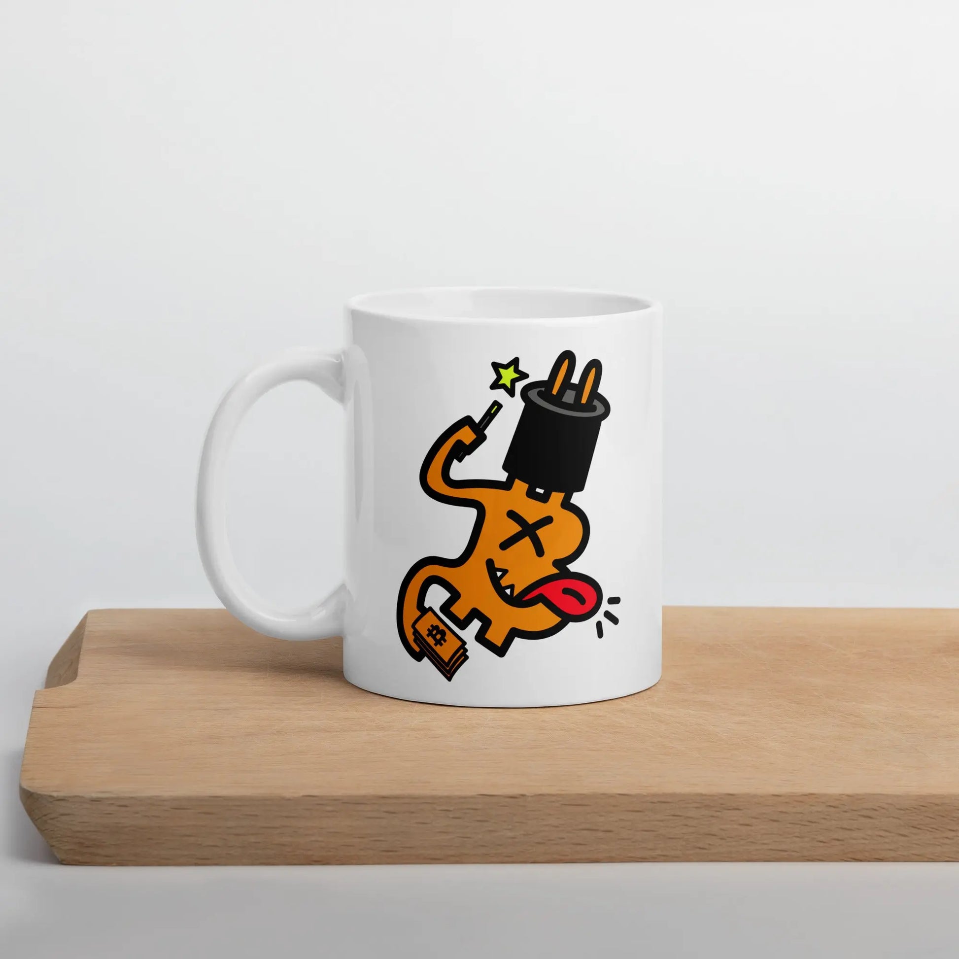 bitcoin mug - be magic design - lifestyle - desk setup - 325ml