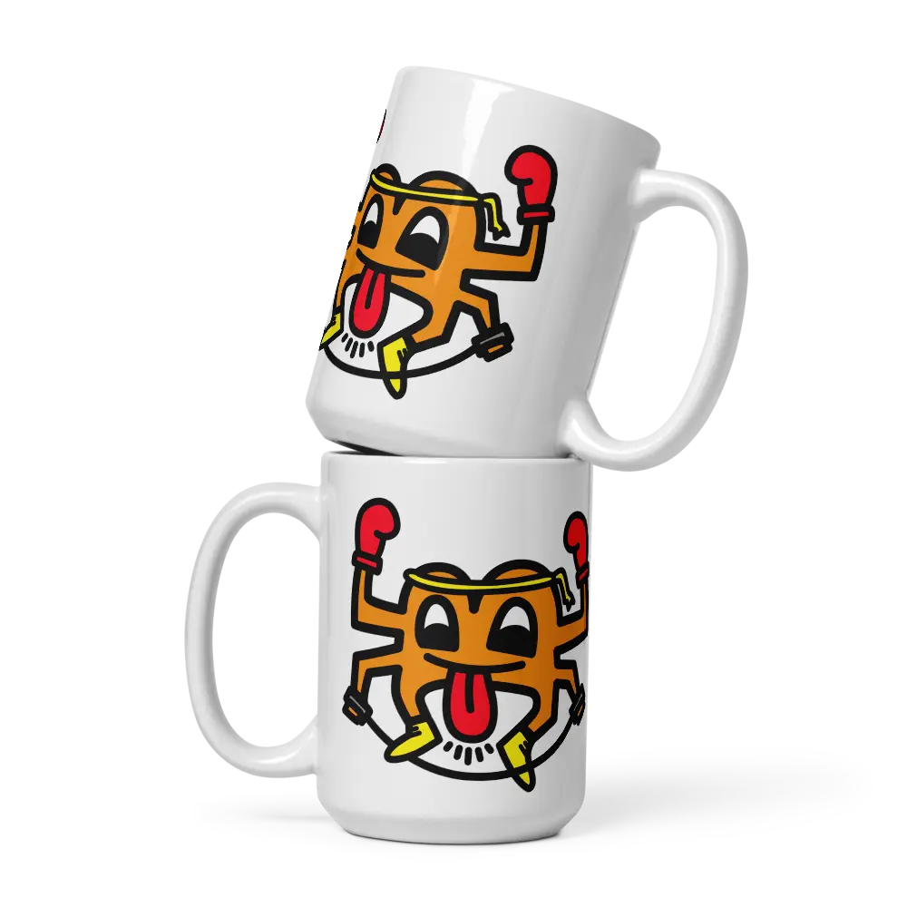 bitcoin mug - be muay thai design - two mugs stacked