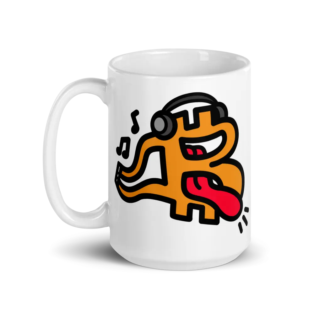 bitcoin mug - be music design - front view - 443ml