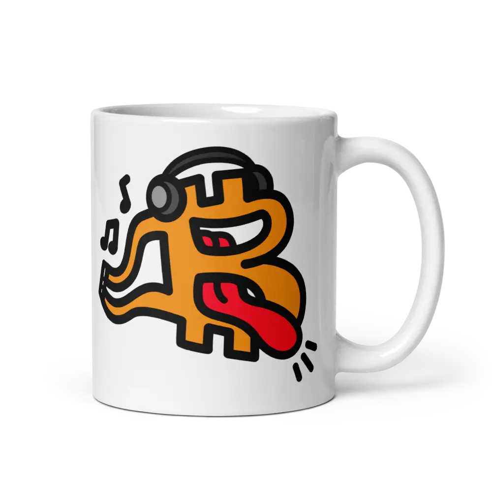 bitcoin mug - be music design - front view