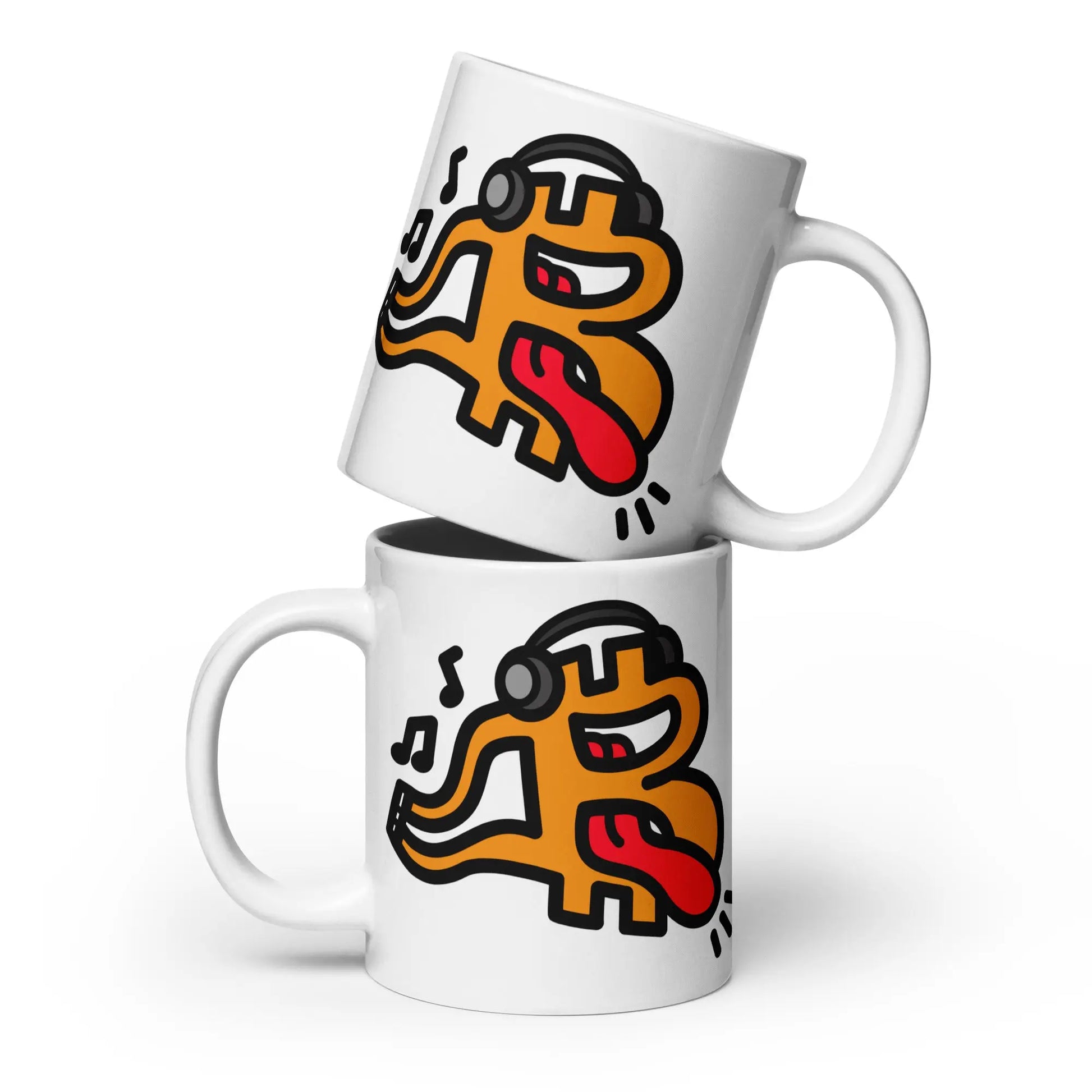 bitcoin mug - be music design - two mugs stacked