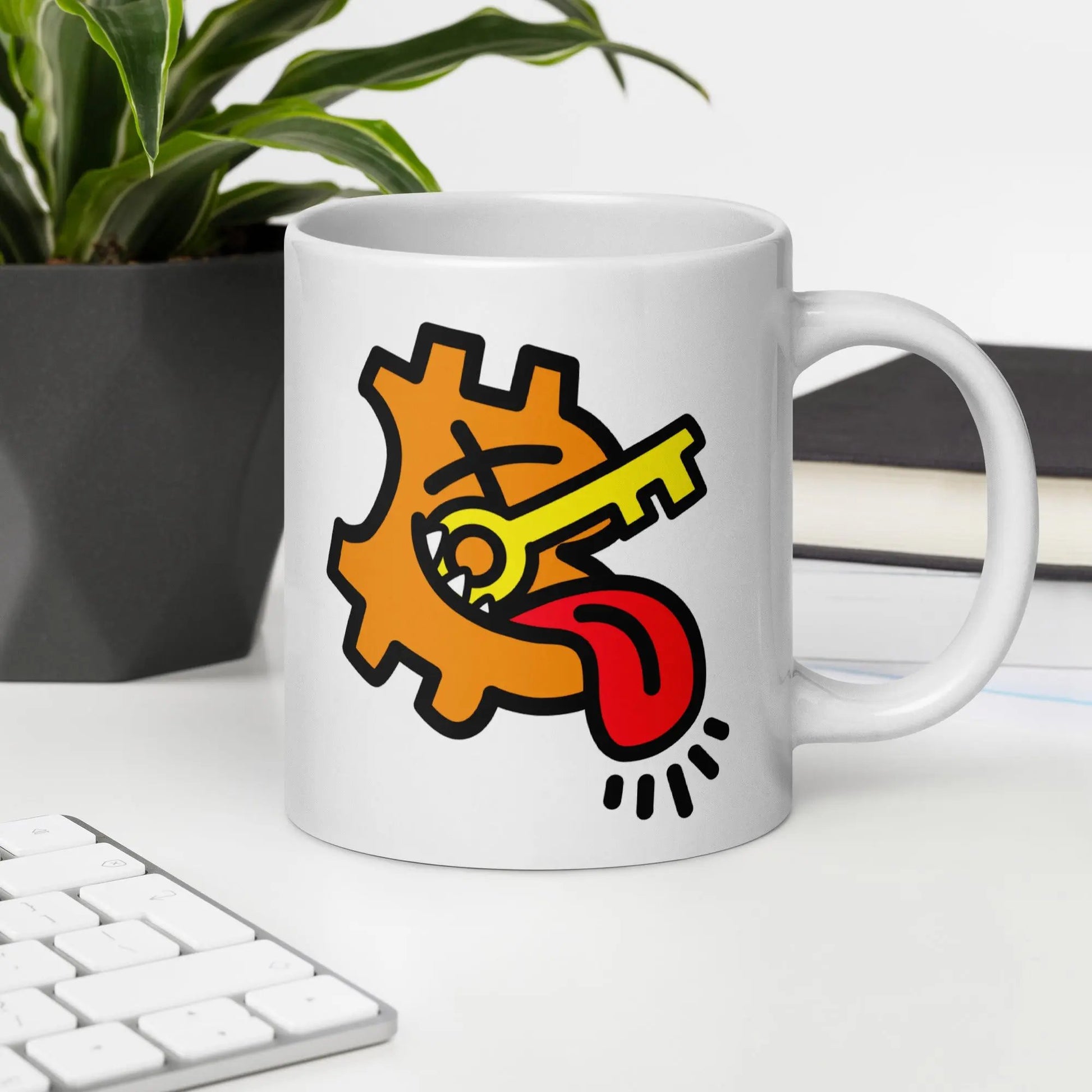 bitcoin mug - be-self custody - in office