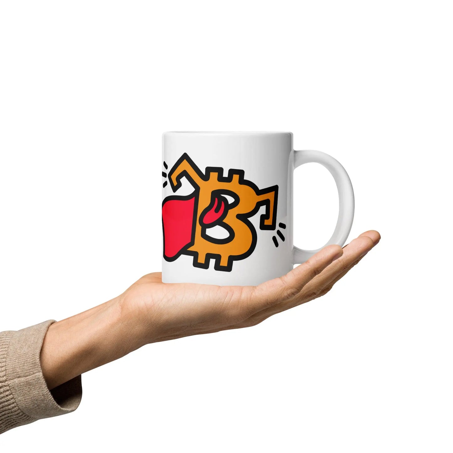 bitcoin mug - be superman design - hold on hand - 591ml