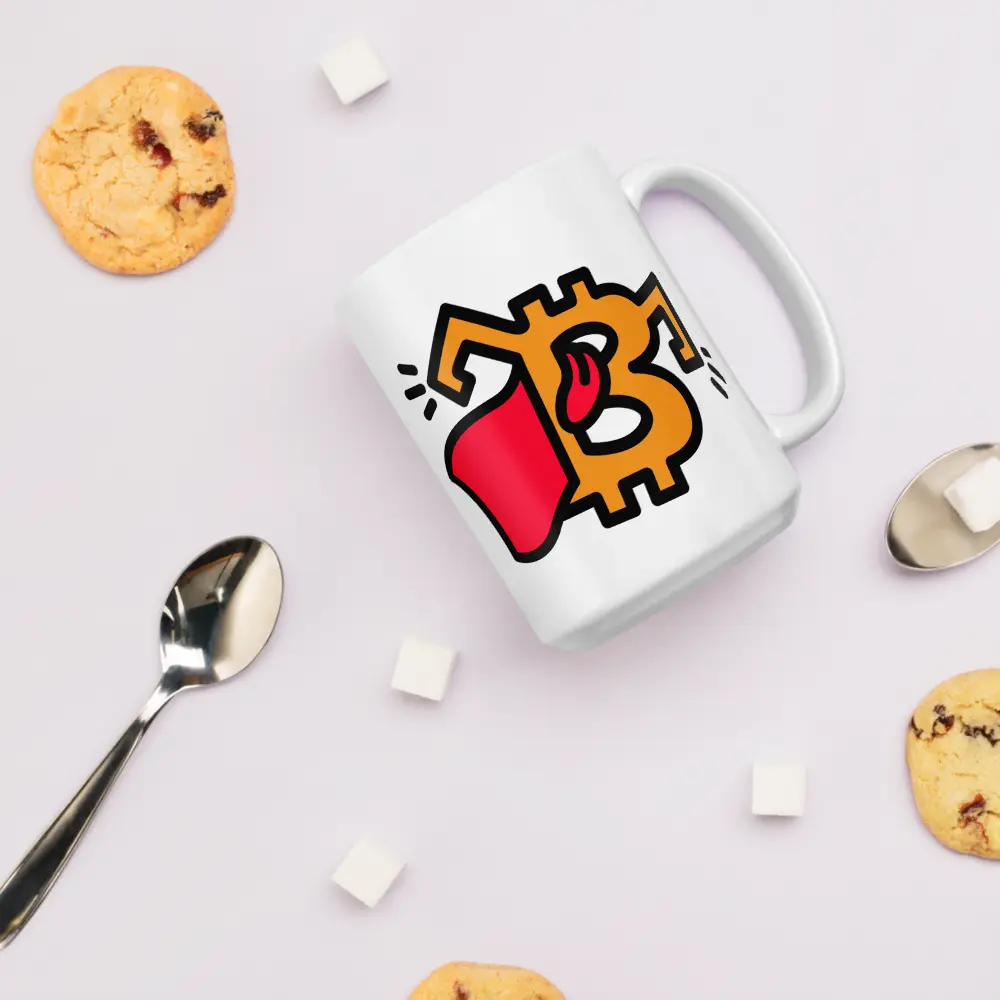 bitcoin mug - be superman design - mug and cookies setting