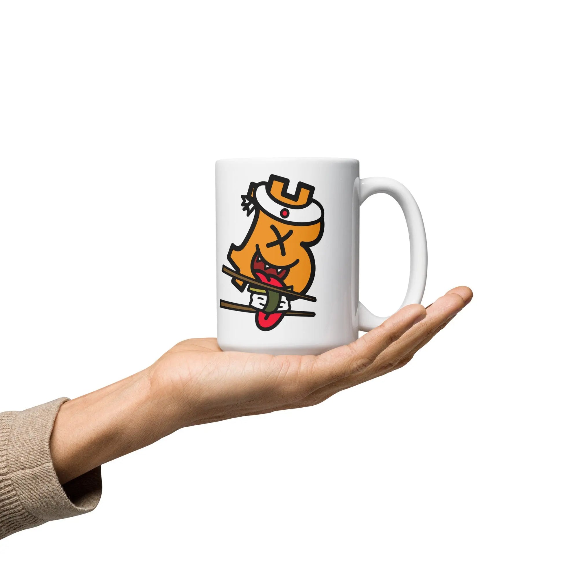 bitcoin mug - be sushi design - hold on hand - 443ml