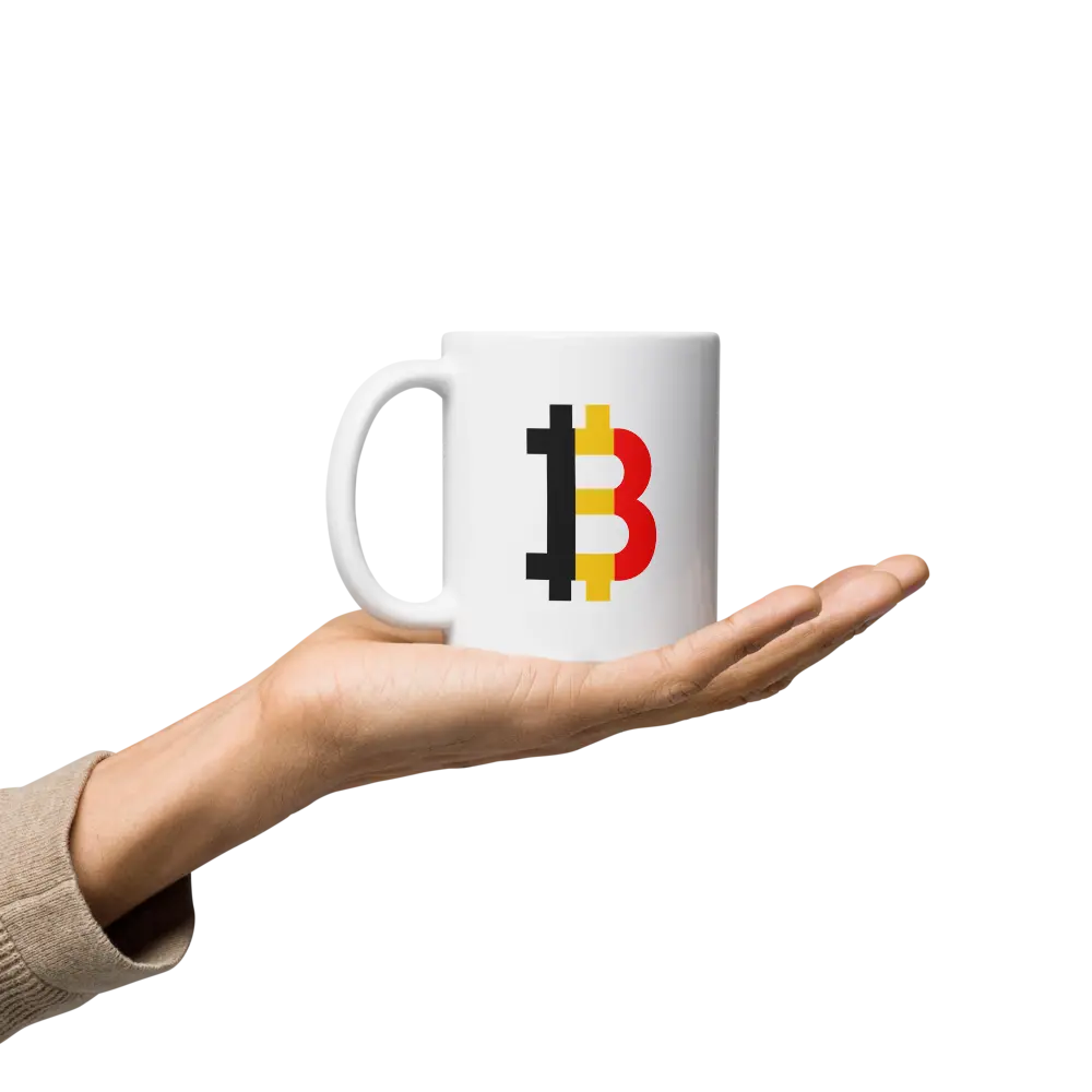bitcoin mug - belgium bitcoin flag - hold on hand