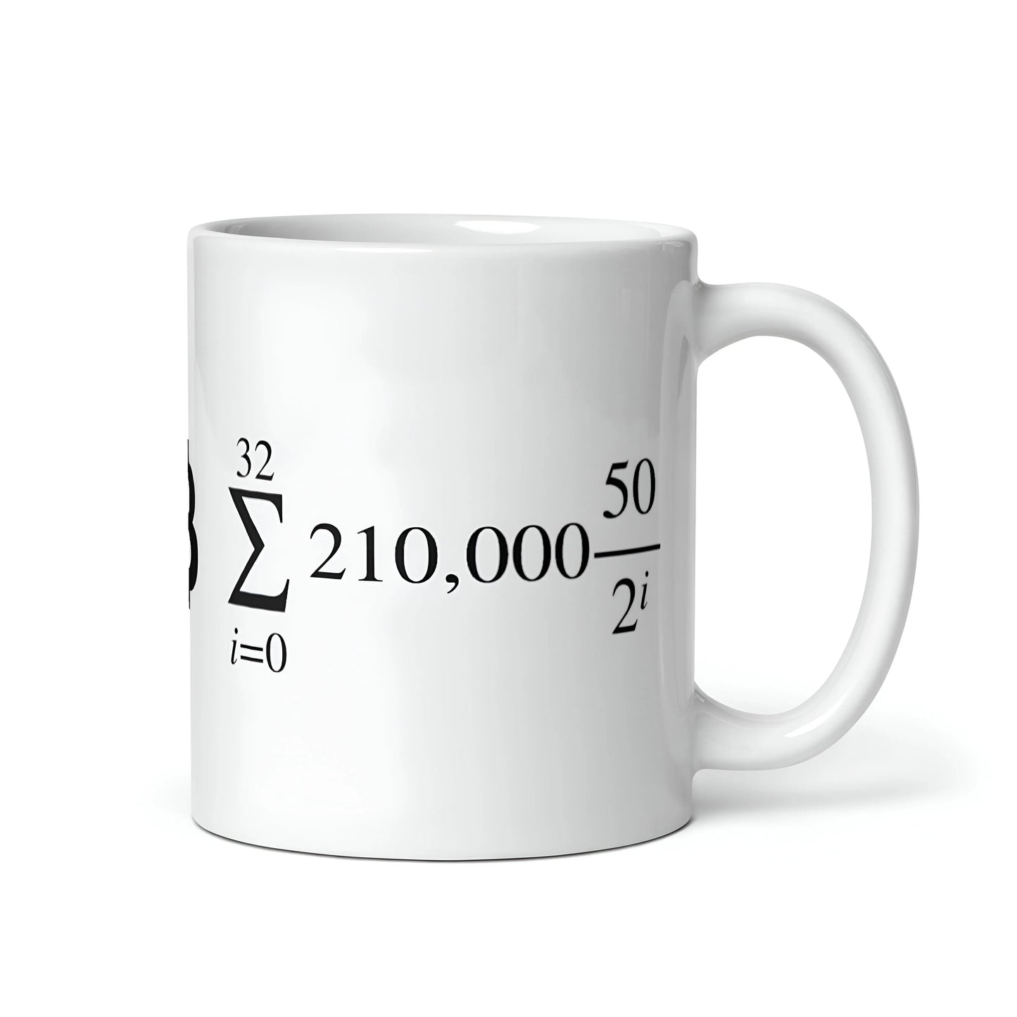bitcoin mug - bitcoin halving formula - right side view