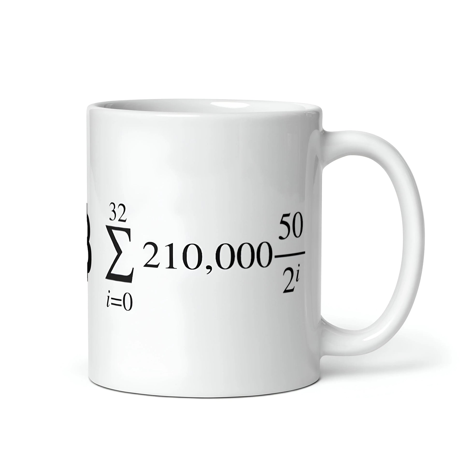 bitcoin mug - bitcoin halving formula - right side view