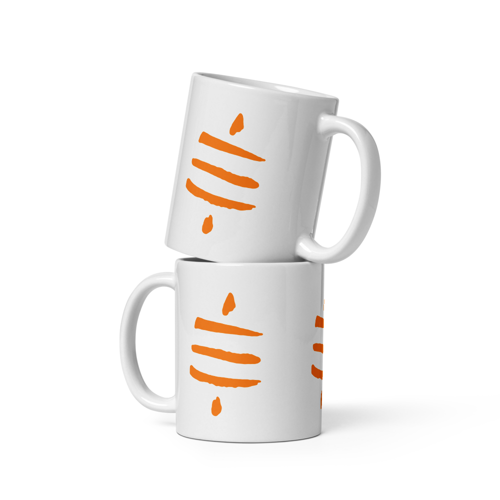 bitcoin mug - bitcoin sats symbol - front view