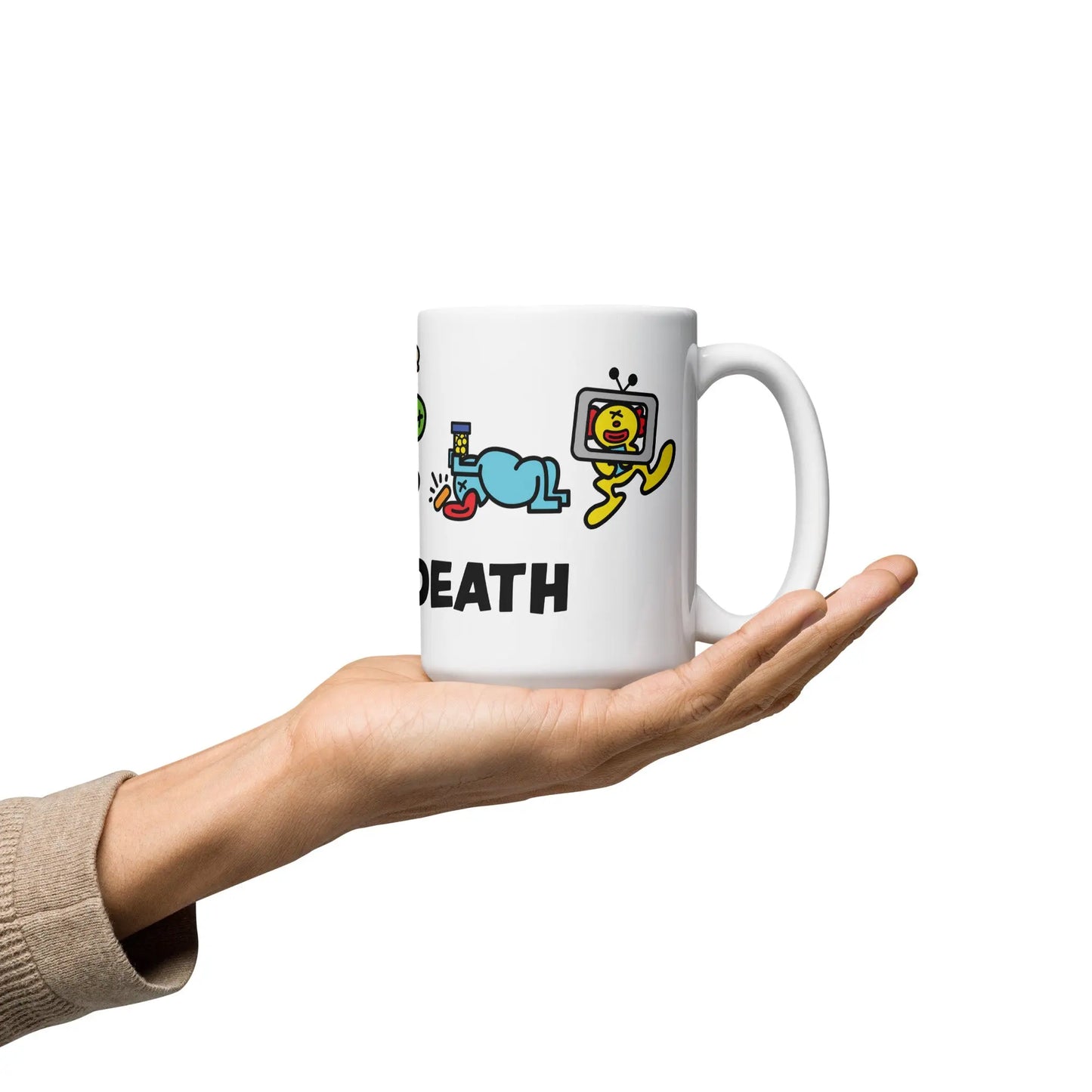 bitcoin mug - brain death - hold on hand - 443ml