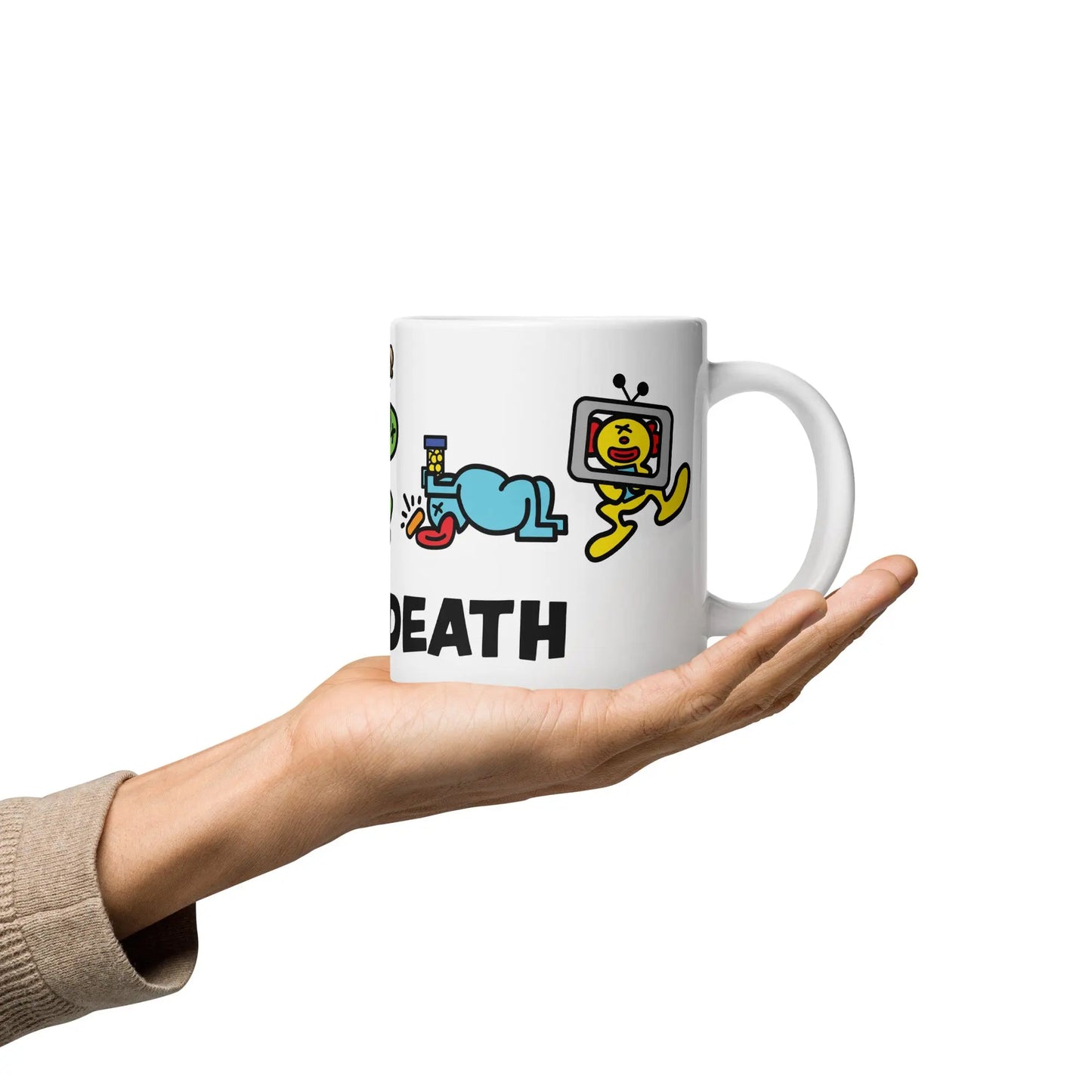 bitcoin mug - brain death - hold on hand - 591ml