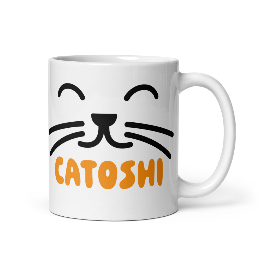 bitcoin mug - catoshi - front view - 325ml